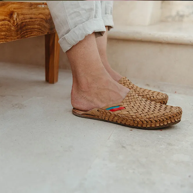 Chausson Woven City en Miel   Rayures