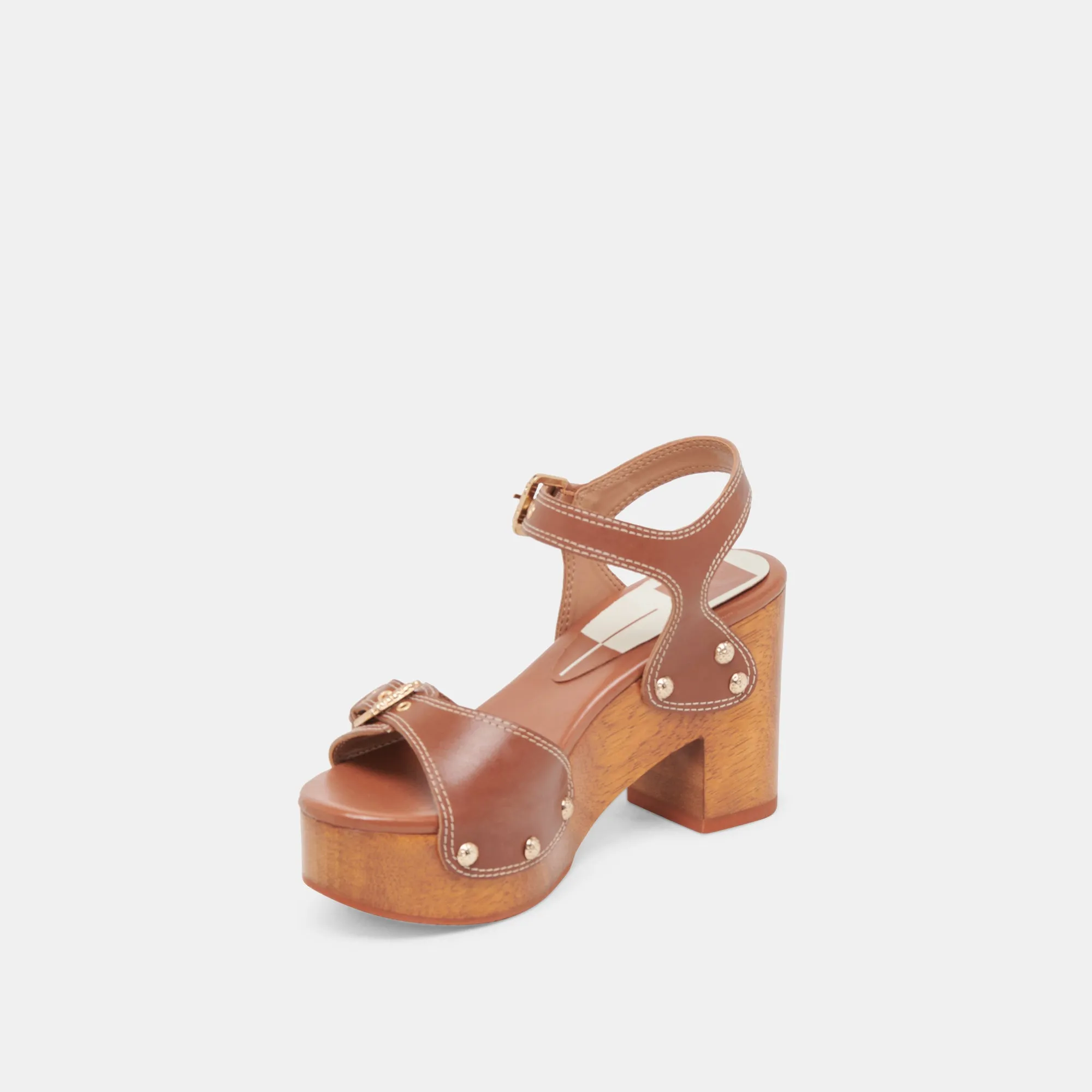 YANDY TALONS CUIR COGNAC
