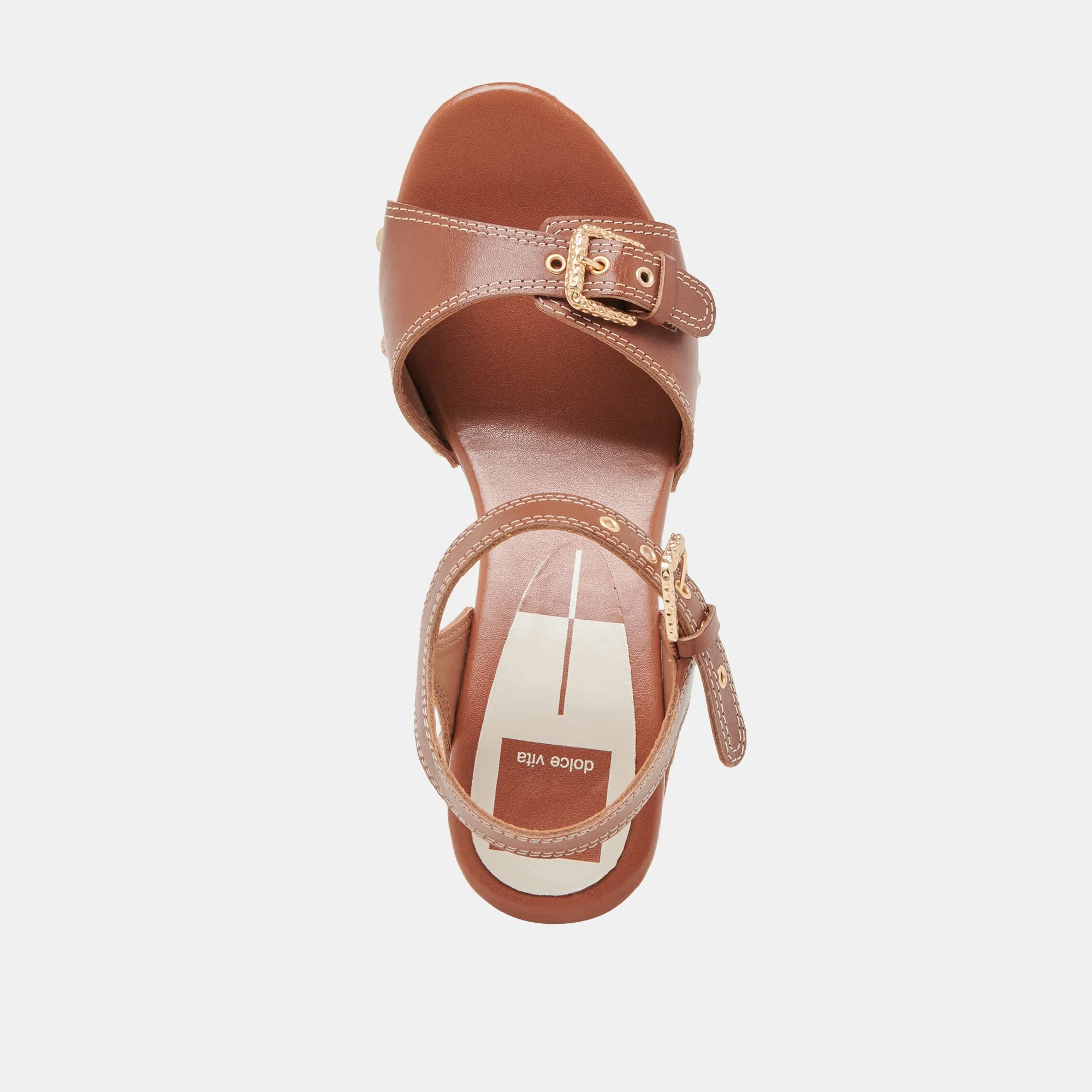 YANDY TALONS CUIR COGNAC