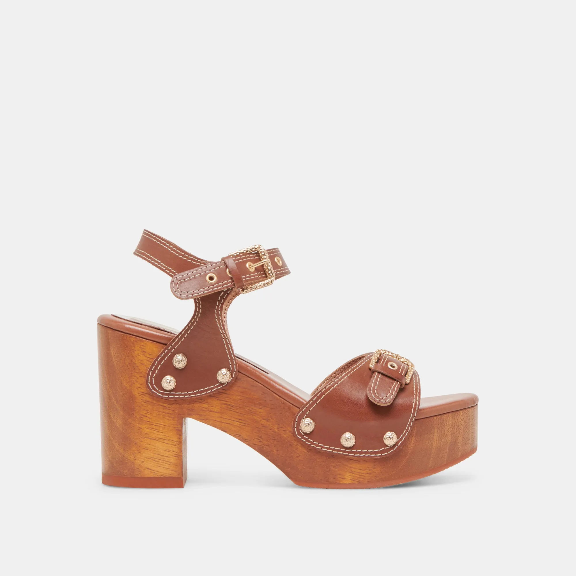 YANDY TALONS CUIR COGNAC