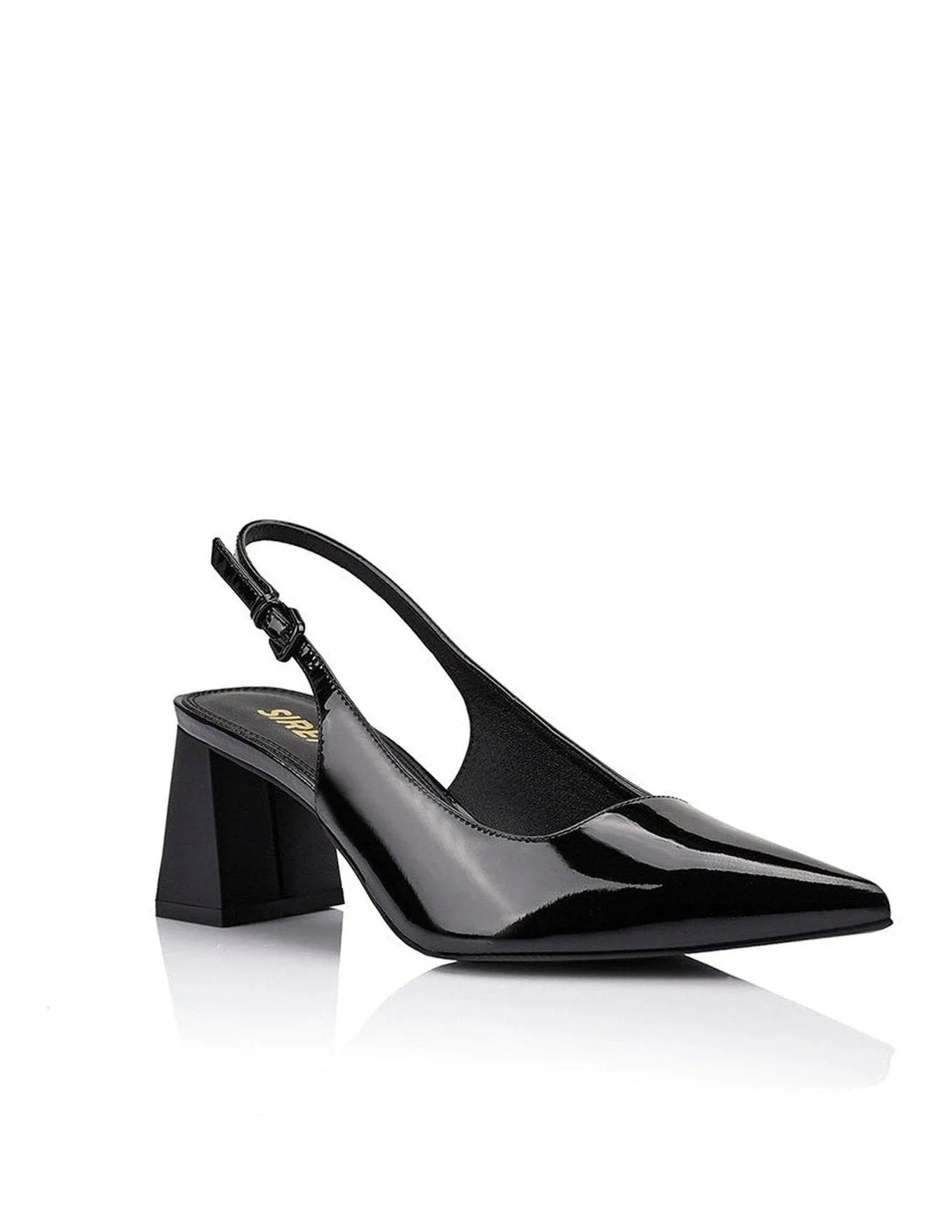 Escarpins Yarra à bout pointu et à brides - Cuir vernis noir